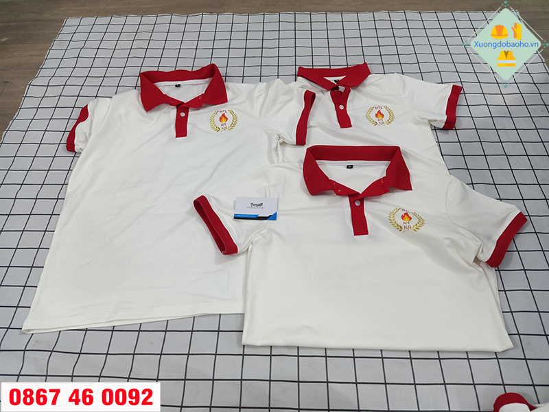 Áo đồng phục chất liệu cotton 100% in logo